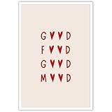 KYHLHS Trendy Vintage Kitchen Poster Canvas Decor Good Food Good Mood Cute Cooking Art Print Minimalist Heart Design Chef Quote Wall Art for a Stylish Culinary Space 12 x 16 Inch Unframed