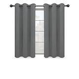 Easy-Going Blackout Curtains for Bedroom, Solid Thermal Insulated Grommet and Noise Reduction Window Drapes, Room Darkening Curtains for Living Room, 2 Panels(42x63 in, Gray)