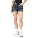 Amazon Essentials Women's Mid-Rise Slim Fit 4" Denim Shorts, Dark Denim, 6