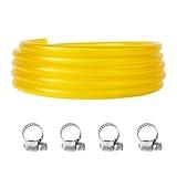 Steauty 9.8 Feet Long Fuel Line Gas Tube Fuel Transfer Hose (ID 8mm * OD 12mm) with Hose Clamps, High Transparency, Corrosion Resistance PVC Material for Automotive Fuel Systems Engines