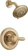 Delta Lahara 14 Series 5-Setting Shower Faucet Set, Brushed Gold Shower Head and Handle Set, Valve Trim Kit, Champagne Bronze T14238-CZ (Valve Not Included)