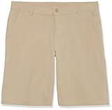 IZOD Boys' School Uniform Flat Front Khaki Shorts, Moisture Wicking Performance Fabric, Wrinkle & Fade Resistant, 8
