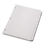 Oxford Blank Write On Binder Dividers, Durable Plastic, 1/8 Cut Tabs, 3 Hole Punch, 80 Dividers, 10 Sets, White