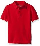 Nautica Big Boys' Uniform Short Sleeve Pique Polo, Red, Large/14/16