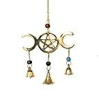 Three Bell Triple Moon Wind Chime, Maiden, Mother And Crone Goddess For Wicca, Pagan, New Age, Goddess, Pentagram, Chakra, Spirituality