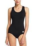 baleaf Women's One Piece Bathing Suit Conservative Athletic Racerback One Piece Training Swimsuit Swimwear Black 36/Medium