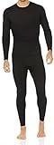 Thermajohn Long Johns Thermal Underwear for Men Fleece Lined Base Layer Set for Cold Weather (Small, Black)