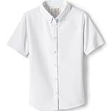 Lands' End Girls Short Sleeve Oxford Dress Shirt 12 White