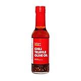 Truffle Oil Hot - Hot Sauce Chili Oil Chili Crisp with Organic Olive Oil, Aleppo Pepper, Red Pepper Flakes - SydSauce - Finish, Cook, Dip, Marinade - Try on Eggs, Popcorn, Chicken, Pasta, Pizza - Unique Gift - SydPlayEat - 5 Oz