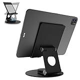 KABCON Swivel Tablet Stand, Aluminum Portable 360°Rotating Holder for Desk,Business,Kitchen,Desktop,Table Stand for iPad Pro 9.7,10.5,12.9/Air Mini,Tab,Kindle,Nexus,E-Reader-Black
