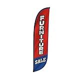 LookOurWay Feather Flag Banner - 12 Feet Tall Advertising Flags for Outside Business and Events Promotion - Swooper Flag Only - Furniture & Mattress Store - Furniture Sale (10M1200058)