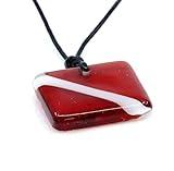Handmade Scuba Diving Necklace | Fused Glass Diver Down Flag Pendant for Men, Women, Kids | Unique Ocean Inspired Underwater Sports Jewelry Gift