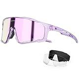 KAPVOE Polarized Cycling Glasses Men Women Mountain Bike Sunglasses MTB Glasses TR90 Sport Glasses Biking Sunglasses Bicycle Riding Goggles Road Cycling Sunglasses Running Golf Cycle Glasses Purple