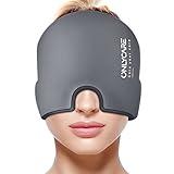 ONLYCARE Migraine Relief Cap,Soothing Migraine Mask,Upgraded Odorless Gel Ice Head Wrap, Hot and Cold Therapy, FSA or HSA Eligible Headache Ice Pack for Tension and Stress(Grey)