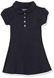 Nautica girls School Uniform Short Sleeve Polo Casual Dress, Navy/Princess Seam, 12 14 US