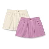 Amazon Essentials Girls' Patch Pocket Skort, Pack of 2, Oatmeal Heather/Mauve, Small