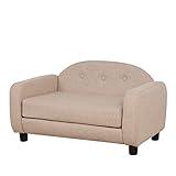Pet Sofa, Modern Dog Bed, Cat Sofa Bed Puppy Couch Mini Dogs Pet Couch Bed with Linen Cover, Animal Pet Bed (Beige)
