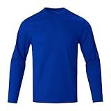 Muscularfit Gym Workout Athletic Shirts for Men Quick Dry Long Sleeve Muscle Fit Tshirt Causal Stylish Sport Pullover Tee Top Prime Big Deal Days October 10-11 Men's Workout Shirts Blue S