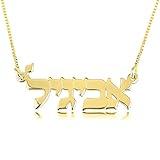 RESVIVI Personalized Name Necklace in Diferent Language Custom English Chinese Arabic Greek Hebrew Japanese Korean Russian Hindi Name Pendant Necklace