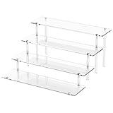 4 Tier Acrylic Display Risers, Clear Perfume Organizer Stand, Large Cupcake Stand Holder, Dessert Display for Party, Display Shelf for Figure and Collection, Riser Stand for Decoration and Organizer