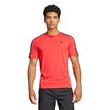 adidas Men's Train Essentials 3-Stripes T-Shirt, Pure Ruby/Black