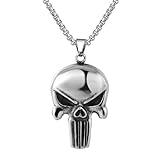 ELDANHHIT New For Arrival European And N Retro Punk Punisher Skull Man Titanium Steel Pendant Stainless Steel Necklace With For You Accessories Creative Gift