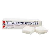 Henry Schein 100% Cotton Woven All-Gauze Sponge 2x2 12 Ply Non-Sterile Square for Wound Dressing Gauze Sponge-Pads for Wound Care & Home First Aid Kits, 200 / Pack