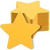 MixTeach 200 Pcs Gold Star Cutouts 4 Inch Paper Star Shapes Die Cut Yellow Double Sided Paper Star Classroom Decoration for Bulletin Board DIY Kids School Craft Projects Party Wall Decoration