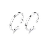 Minimalist Cuff Clip On 925 Sterling Silver Small Hoop Earrings for Women Teen Girls Cartilage Fashion Wrap No Piercing Ear Hypoallergenic (Silver)