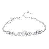 Handmade 925 Silver Bangle Bracelets for Women Bangles Zirconia Infinity Symbol Cuff Bracelets For Women Adjustable Bracelets With Crystal Eternity Bangle Bracelets Birthday Christmas