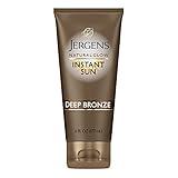 Jergens Natural Glow Instant Sun Tanning Moisturizer + Bronzer, Lightweight Sunless Tanning for Natural-Looking Color, Deep Bronze, 6 Oz
