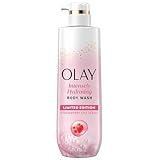 Olay Body Wash for Women, Intensely Hydrating, Pro-Hyaluronic Acid Serum Complex, Renews Moisture, Vitamin B3 Lameller Technology, For All Skin Types, Strawberry Summer Fizz Scent, 20 fl oz