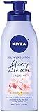 NIVEA Oil Infused Cherry Blossom and Jojoba Oil Body Lotion for Women, Fast-Absorbing and Non-Greasy Cherry Blossom Scented Lotion Moisturizes for 48 Hours, 16.9 Fl Oz Pump Bottle