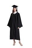 gradois Unisex Matte Graduation Cap and Gown 2025 Tassel Set for High School &College Graduates Black