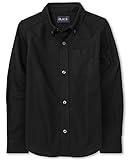 The Children's Place,boys,Long Sleeve Oxford Shirt,Black,Large
