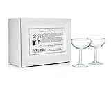 HISTORY COMPANY Ladies Who Lunch – Petite Cocktail Coupe Glass – Inspired by 1950s Liquid Lunches, 2-Piece Set (Gift Box Collection)