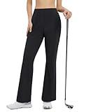 baleaf Women's Golf Pants Lightweight Stretch Flare Travel Pants with Pockets Dressy Work Bussiness Slacks UPF 50+ Black M
