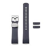 Crafter Blue CB11 Curved End Watch Band Rubber Strap Replacement for Seiko SKX series, SRPDxx series and new Seiko Sports 5, Navy Blue