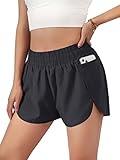 Blooming Jelly Womens Quick-Dry Running Shorts Sport Athletic Active Workout Shorts with Pockets 1.75" (Large, Black)