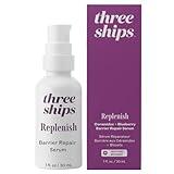Three Ships Replenish Barrier Repair Serum with Ceramides + Blueberry Oil - Soothing Face Serum, Supports Skin Barrier and Reduces Redness (1 floz)