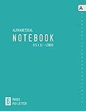 Alphabetical Notebook 8.5 x 11: 6 Pages per Letter | Lined-Journal Organizer Large with A-Z Tabs Printed | Minimalist Design Teal