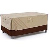 Vailge Rectangular/Oval Patio Table Cover, Heavy Duty and Waterproof Outdoor Lawn Patio Furniture Covers, Large Beige & Brown