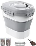 DDMOMMY 30-35 Lbs Dog Food Storage Container Collapsible Dog Food Container with Airtight Lids, Wheels, Scoop and 2pcs Food Storage Containers, Large Pet food storage for Dog, Cat