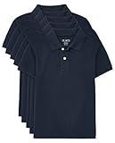 The Children's Place Boys Short Sleeve Pique Polo,Nautico 5 Pack,M (7/8)