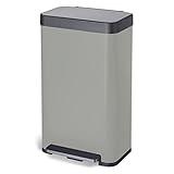 Home Zone Living 18.5 Gallon Large Capacity Kitchen Trash Can, Tall Stainless Steel Liner-Free Body, 70 Liter Capacity, Gray Ocean Fog, Virtuoso Series
