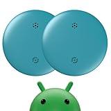 Android Air Tags-2 Pack Smart Bluetooth Tracker with Google Find Hub, 2025 Smart Tag Key Finder GPS Item Locator for Keys, Bags, Luggage,Pets, Wallet, IP67 Waterproof, Replaceable Battery, Blue