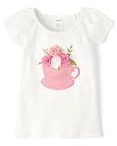 Gymboree,Girls,and Toddler Sleeveless Knit T-Shirt,Tea Cup Flowers,10