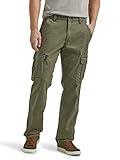 Wrangler Authentics Men's Relaxed Fit Stretch Cargo Pant, Olive, 32W x 32L
