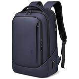 hk Laptop Backpack for Men with USB Charging Port Water-Resistant for 15.6 Inch Computer Bag Durable High-Tech Daypack Casual Backpack for Business Work College Weekender Travel- Blue