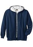 Boulder Creek by KingSize Men's Big & Tall Full-Zip Thermal Hoodie - 4XL, Navy